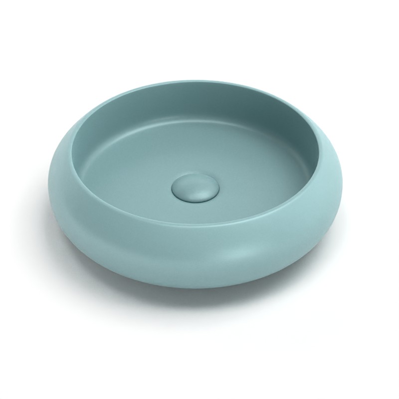 Vasque à poser, 41,5x12 cm, Vert d'eau mat, Stella