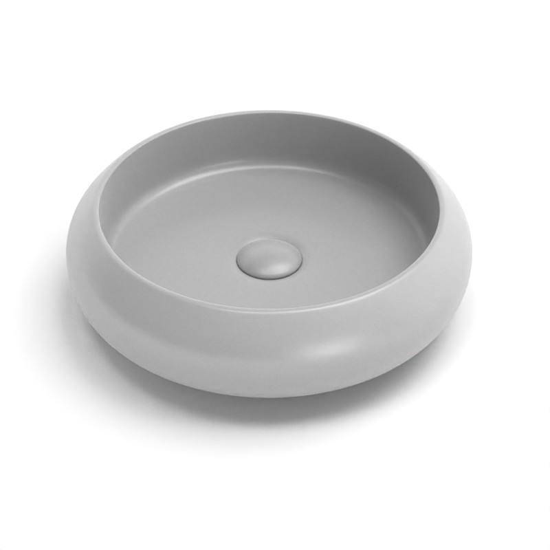 Vasque à poser, 41,5x12 cm, Gris mat, Stella