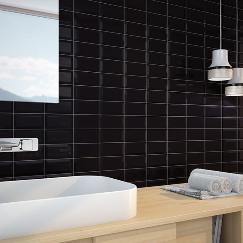 Métro Noir 7.5x15 cm