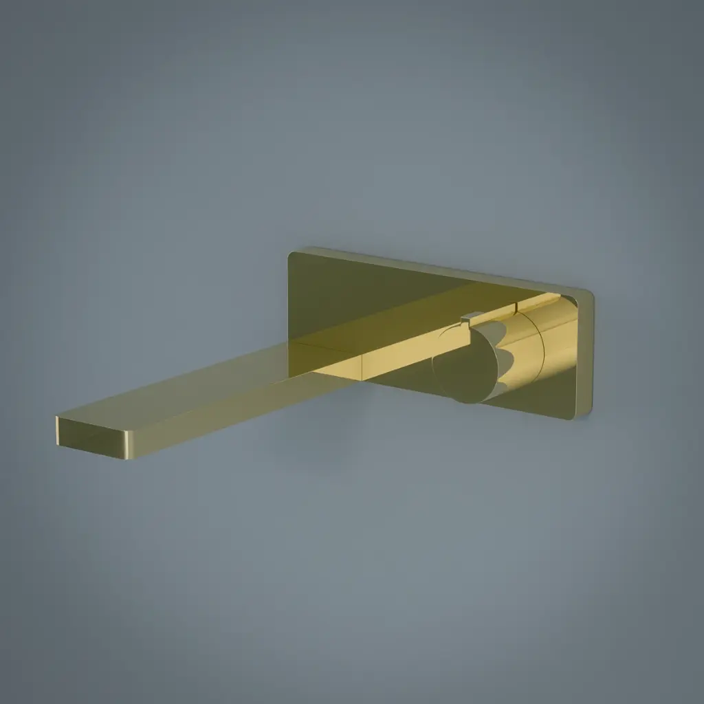 Robinet mitigeur lavabo mural encastré doré, Carrousel