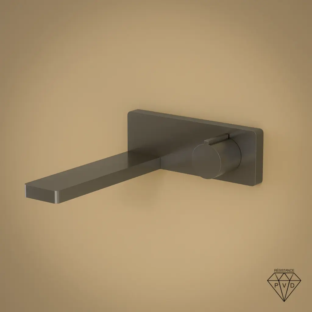 Robinet mitigeur lavabo mural encastré Carrousel, Gun-métal Brossé