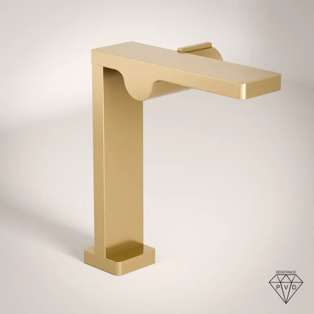 Robinet Mitigeur Lavabo Haut Doré brossé, Carrousel