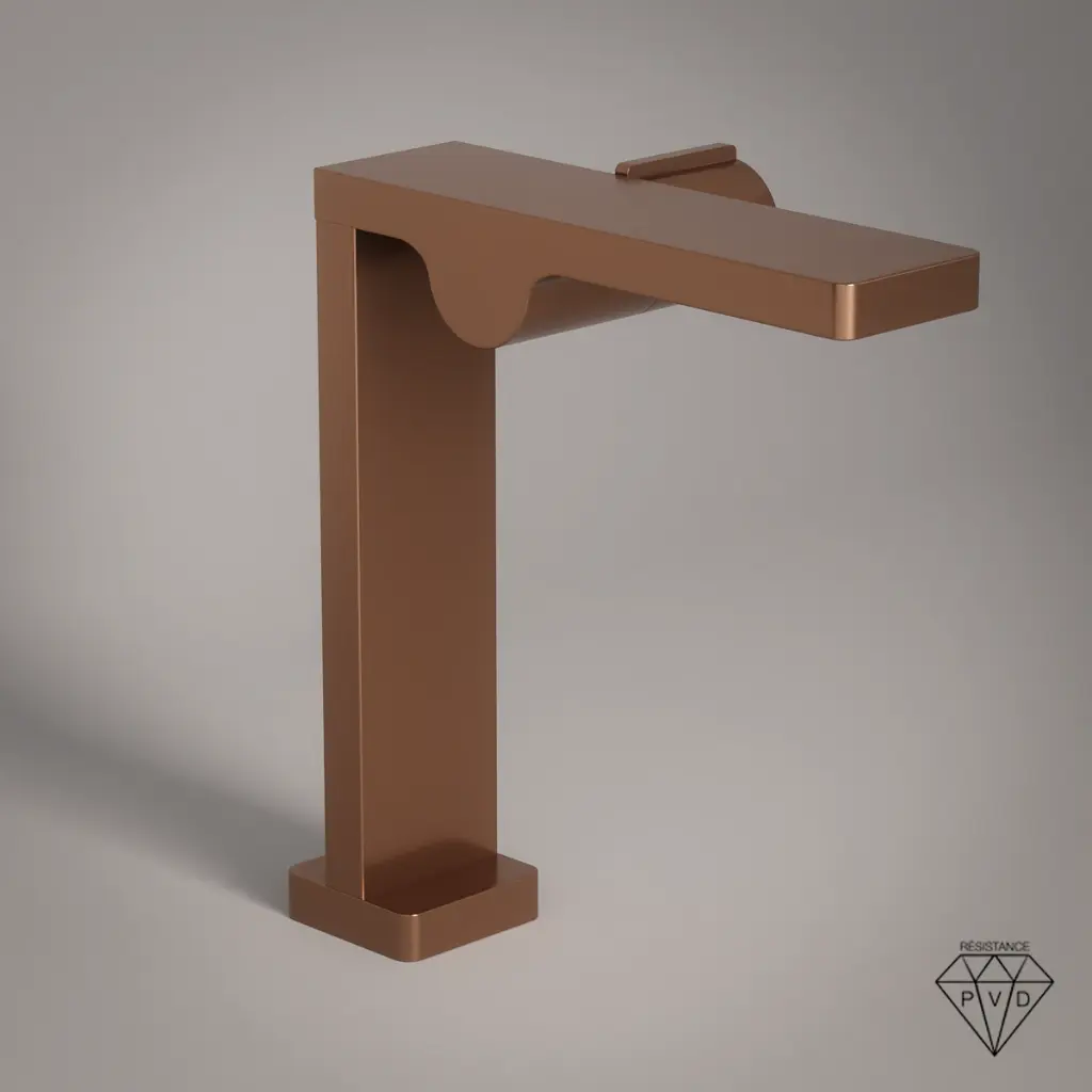 Robinet Mitigeur Lavabo Haut, Carrousel, Or Rose mat