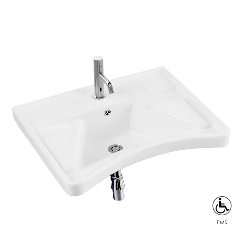 Lavabo suspendu Personne à Mobilité Réduite PMR