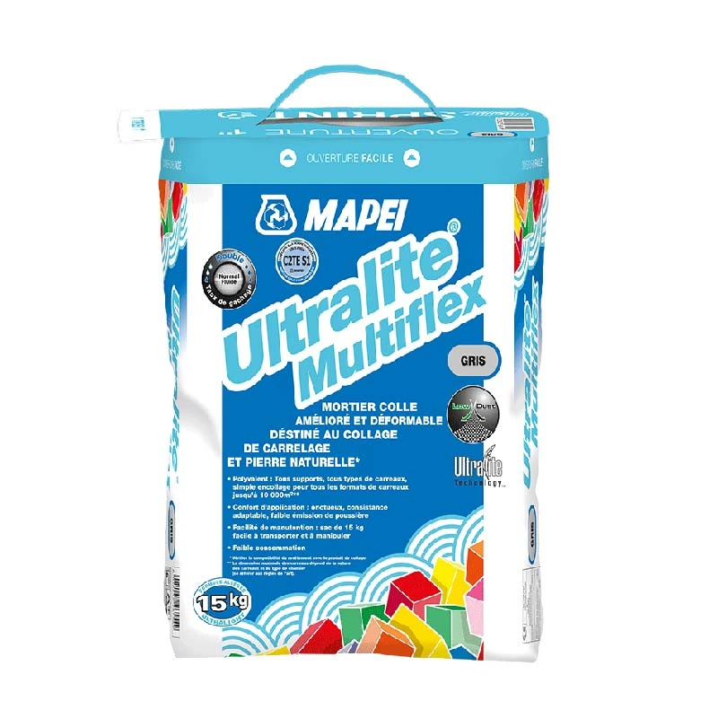 Mortier colle grise C2TES1 pour la pose de carrelage intérieur et extérieur