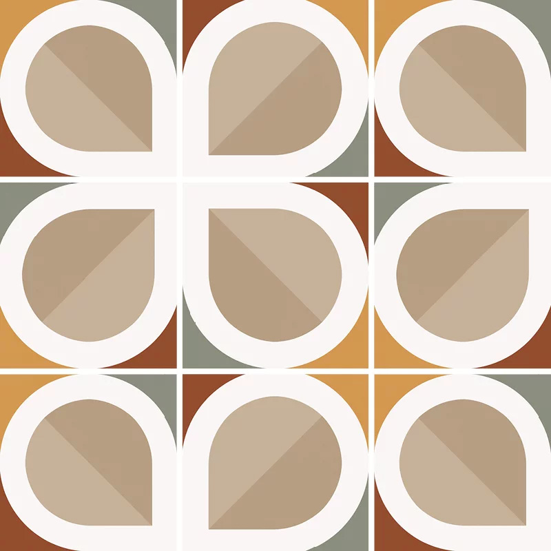 Carrelage mur et sol 20x20 cm esprit carreau de ciment, Blatt Warm