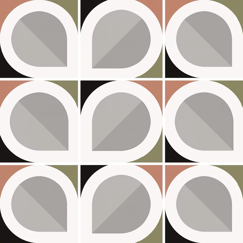 Carrelage mur et sol 20x20 cm esprit carreau de ciment, Blatt Cold