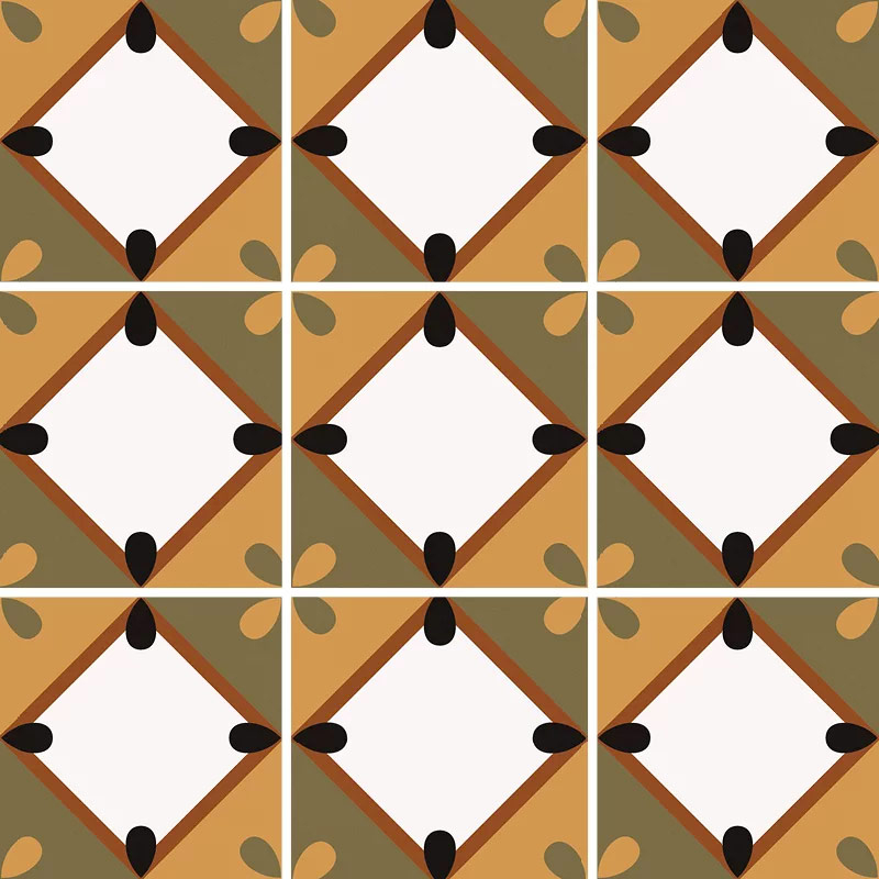 Carrelage mur et sol 20x20 cm esprit carreau de ciment, Korolla Warm