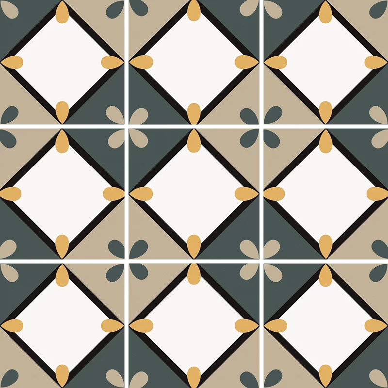 Carrelage mur et sol 20x20 cm esprit carreau de ciment, Korolla Cold