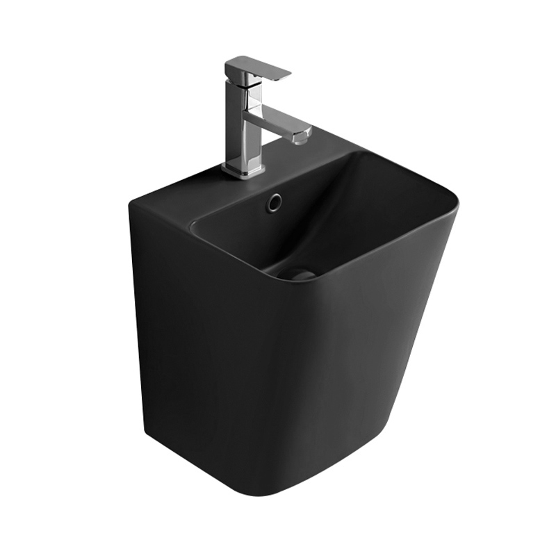 Lavabo suspendu, 38x34x44 cm, Noir mat, Enzo