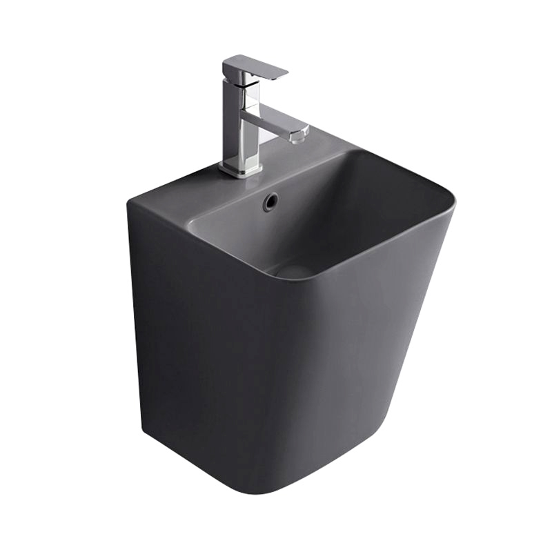 Lavabo suspendu, 38x34x44 cm, Gris foncé mat, Enzo