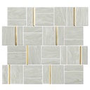 Mosaïque en verre, 31,6x30cm, Square beige/doré