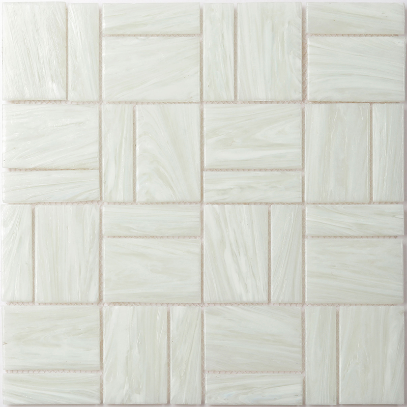 Mosaïque en verre, 30x30 cm, Square beige