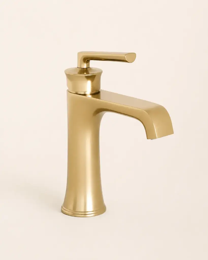 Robinet Mitigeur Lavabo doré brossé, Art Déco