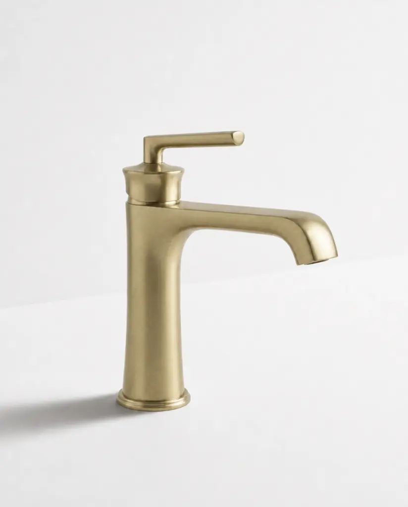 Robinet Mitigeur Lavabo doré brossé, Art Déco