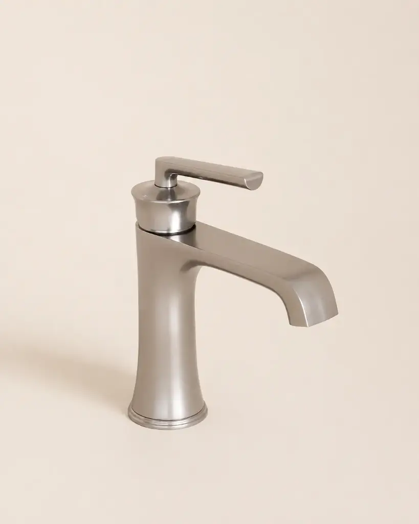 Robinet Mitigeur Lavabo inox brossé, Art Déco 