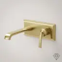 Mitigeur lavabo mural doré brossé, Art Déco