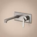 Mitigeur lavabo mural inox brossé, Art Déco 