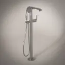 Robinet mitigeur de bain au sol, inox brossé, Art Déco
