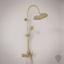 Colonne de douche avec mitigeur mécanique, doré brossé Art Déco