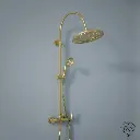 Colonne de douche avec mitigeur mécanique, doré brossé Art Déco