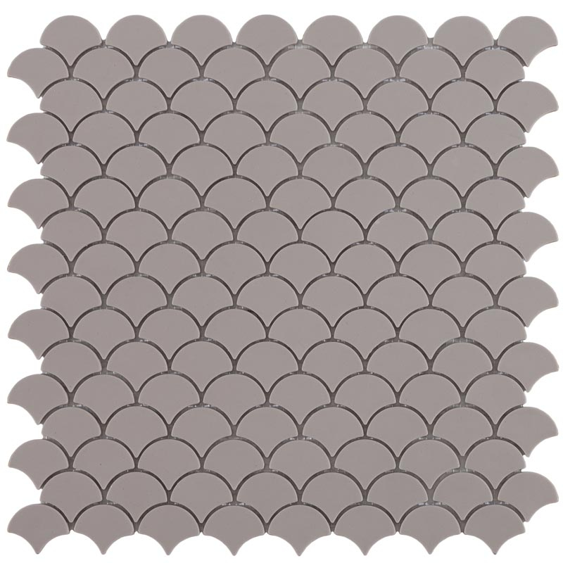 Mosaïque écailles verre recyclé brun, 31x32 cm, Nordic matt  frappe