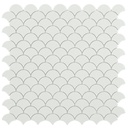 Mosaïque écailles verre recyclé blanc, 31x32 cm, Nordic matt white