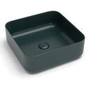 Vasque à poser, 38.5x38.5 cm, Vert foncé mat, Art