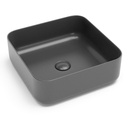 Vasque à poser, 38.5x38.5 cm, Gris foncé mat, Art