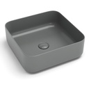 Vasque à poser, 38.5x38.5 cm, Gris ciment mat, Art