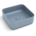 Vasque à poser, 38.5x38.5 cm, Bleu mat, Art