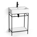 Structure + Vasque, 60x42x88.5 cm, à poser, Noir