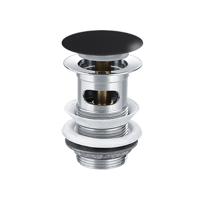 Bonde Clic-Clac avec trop-plein et cache céramique noir brillant