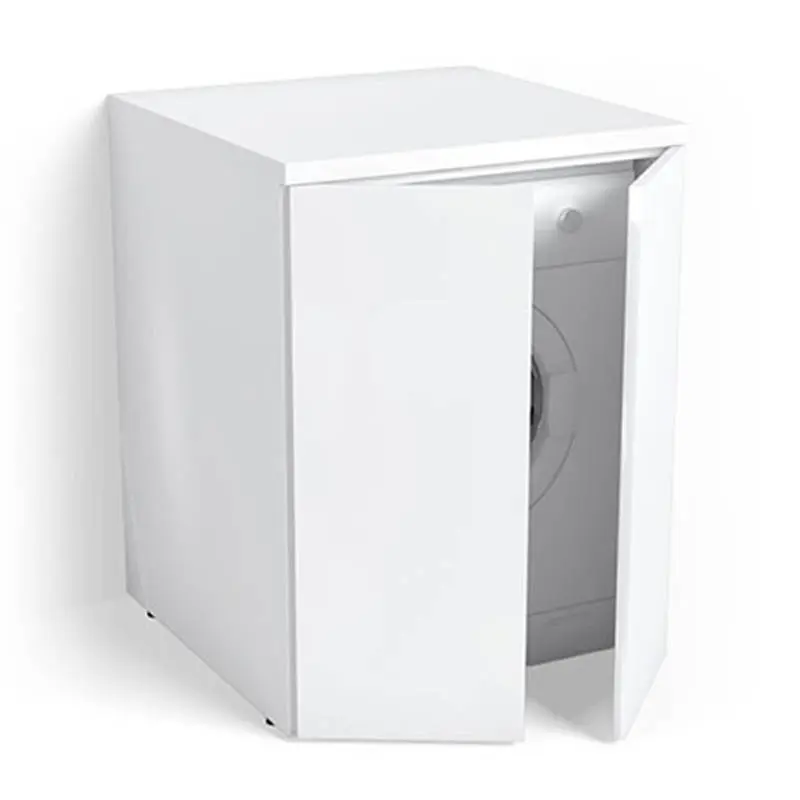 Meuble buanderie pour lave-linge, Blanc brillant, M6.0