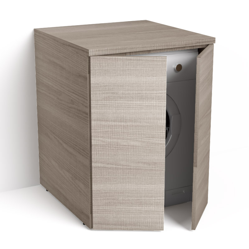 Meuble pour lave-linge, Frêne foncé, Caruso