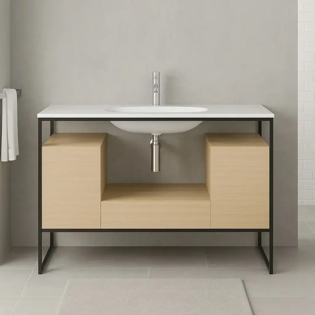 Meuble salle de bain 120 cm, Bambou, Frame