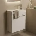 Meuble lave-mains blanc et vasque en résine mate , 44cm, Mini