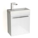 Meuble lave-mains blanc et vasque en résine mate , 44cm, Mini