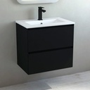 Meuble vasque 60x39cm faible profondeur, noir mat, One