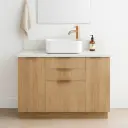 Meuble avec plan Terrazzo, 120 cm, Meuble Chêne et Plan Terrazzo Byron white, Alma