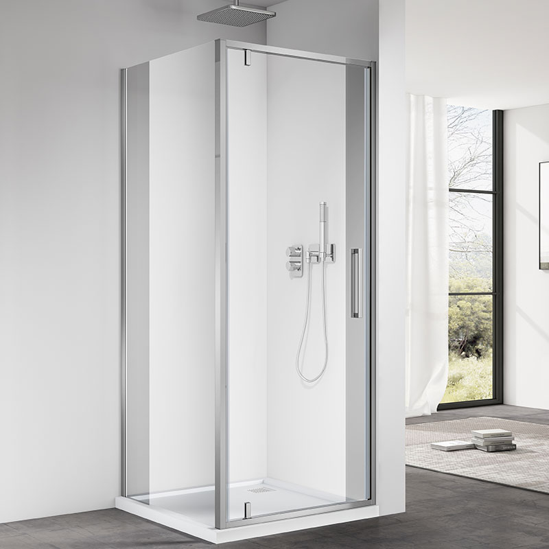 Cabine de douche pivotante 90x90 cm, chromé, Arena