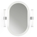 Pack miroir oblong, composite minérale, Boyard et 2 appliques LED 8W, Ronda