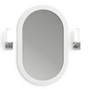Pack miroir oblong, composite minérale, Boyard et 2 appliques chromées, Tube