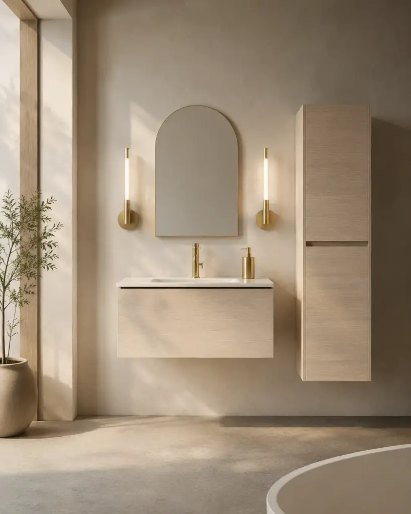 Meubles salle de bain 80cm et colonne assortie, Caruso