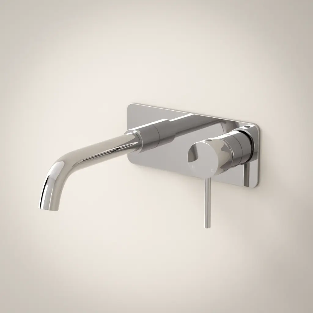 Mitigeur lavabo mural chromé, bec 20cm, Châtelet III
