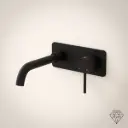 Mitigeur lavabo mural noir brossé, bec 20cm, Châtelet III