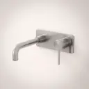 Mitigeur lavabo mural inox brossé, bec 20 cm, Châtelet III