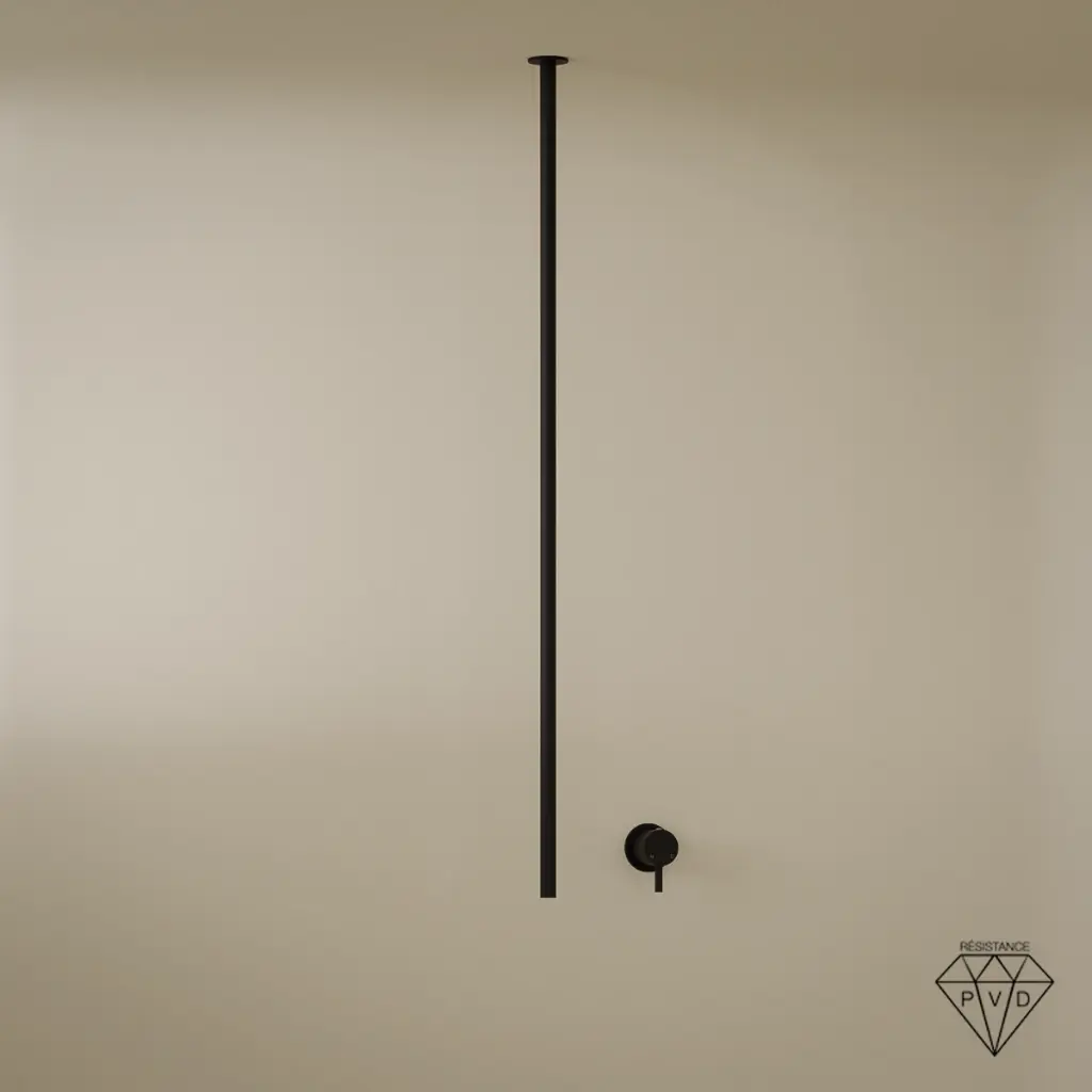 Mitigeur lavabo plafond, noir brossé, Châtelet