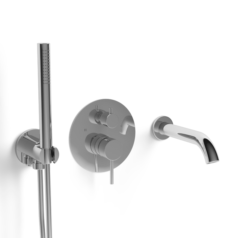 Composition mitigeur bain douche encastré chromé, Châtelet