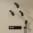 Douche thermostatique, 3 douches épaules hydromassantes, noir, Châtelet